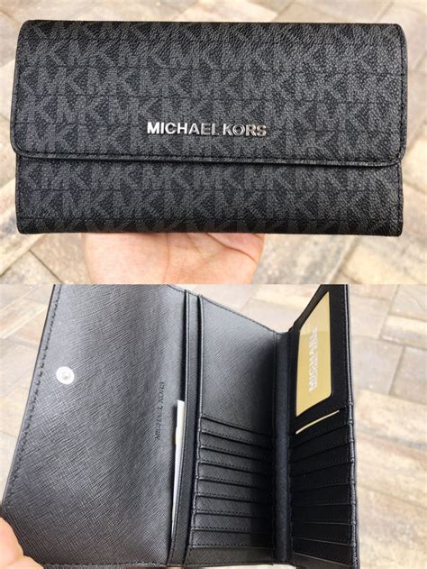 michael kors trifold wallet black|michael kors jetsetter wallet.